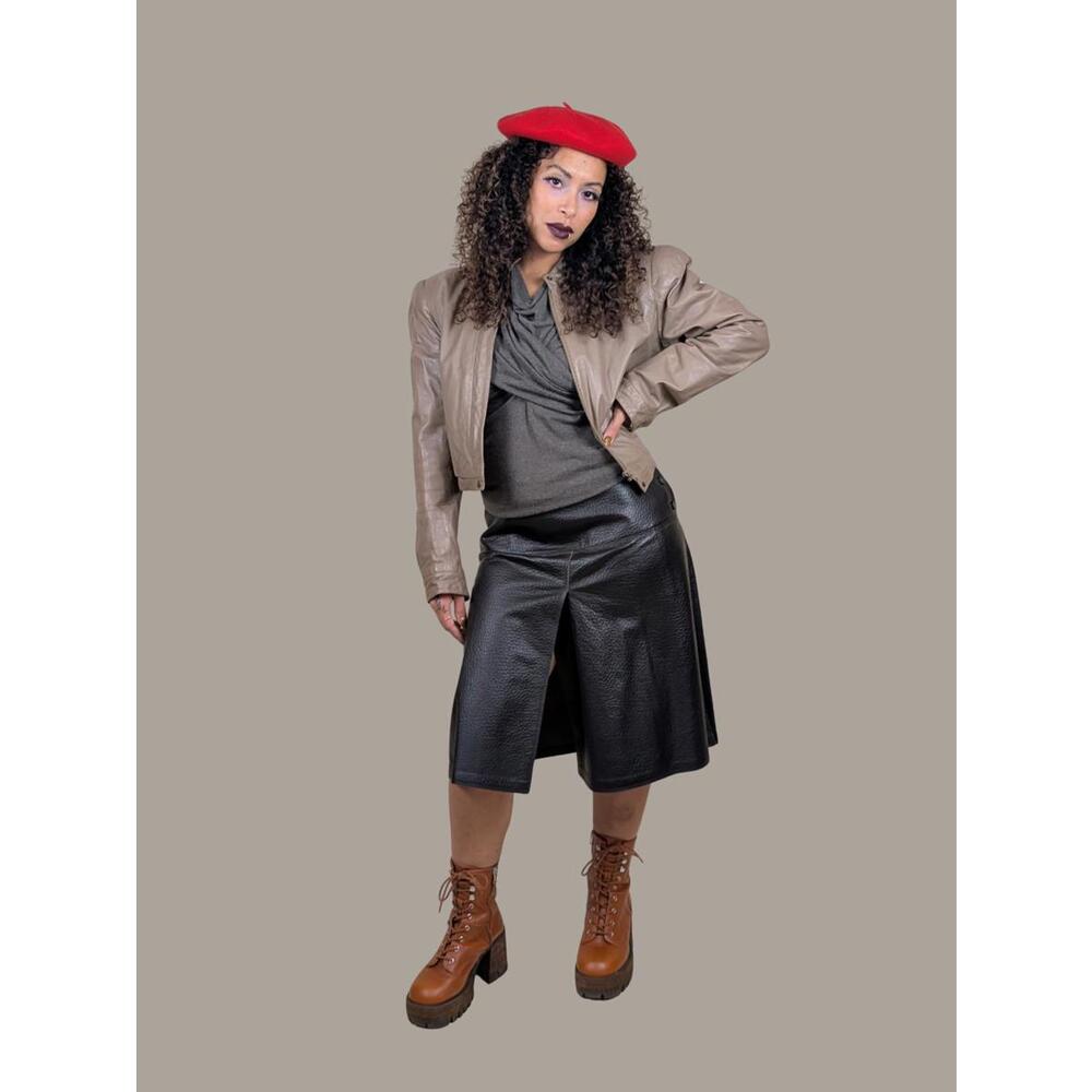 1980's power shoulder leather jacket